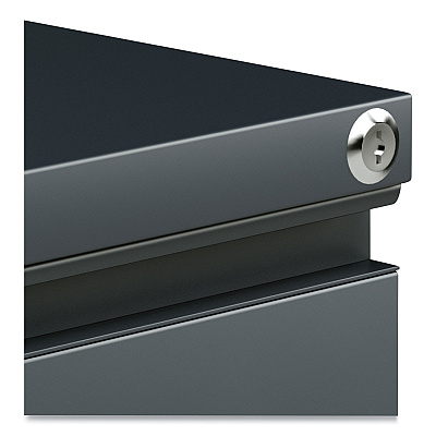 Alera File Pedestal with Full-Length Pull, Left or Right, 3-Drawers: Box/Box/File, Legal/Letter, Charcoal, 14.96" x 19.29" x 27.75" (ALEPBBBFCH)