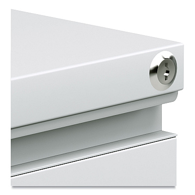 Alera File Pedestal with Full-Length Pull, Left/Right, 3-Drawers: Box/Box/File, Legal/Letter, Light Gray, 14.96" x 19.29" x 27.75" (ALEPBBBFLG)