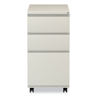 Alera File Pedestal with Full-Length Pull, Left or Right, 3-Drawers: Box/Box/File, Legal/Letter, Putty, 14.96" x 19.29" x 27.75" (ALEPBBBFPY)
