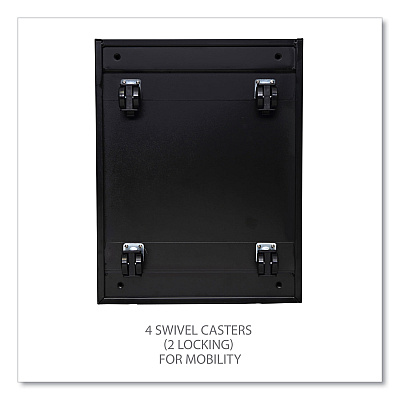 Alera File Pedestal with Full-Length Pull, Left or Right, 2-Drawers: Box/File, Legal/Letter, Black, 14.96" x 19.29" x 21.65" (ALEPBBFBL)