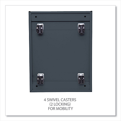 Alera File Pedestal with Full-Length Pull, Left or Right, 2-Drawers: Box/File, Legal/Letter, Charcoal, 14.96" x 19.29" x 21.65" (ALEPBBFCH)