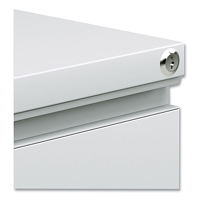 Alera File Pedestal with Full-Length Pull, Left or Right, 2-Drawers: Box/File, Legal/Letter, Light Gray, 14.96" x 19.29" x 21.65" (ALEPBBFLG)
