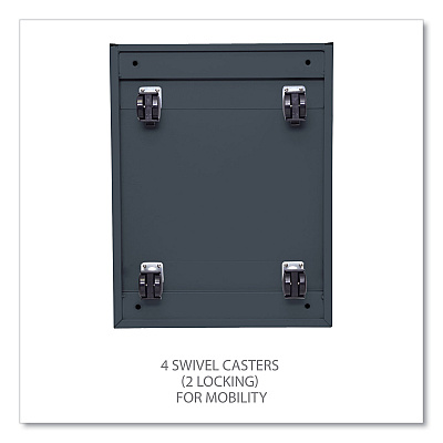 Alera File Pedestal with Full-Length Pull, Left or Right, 2 Legal/Letter-Size File Drawers, Charcoal, 14.96" x 19.29" x 27.75" (ALEPBFFCH)