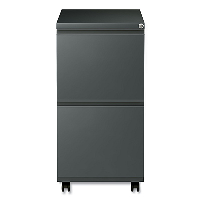 Alera File Pedestal with Full-Length Pull, Left or Right, 2 Legal/Letter-Size File Drawers, Charcoal, 14.96" x 19.29" x 27.75" (ALEPBFFCH)