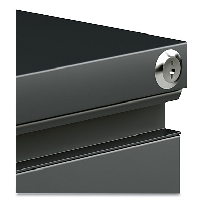 Alera File Pedestal with Full-Length Pull, Left or Right, 2 Legal/Letter-Size File Drawers, Charcoal, 14.96" x 19.29" x 27.75" (ALEPBFFCH)