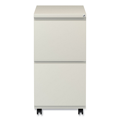 Alera File Pedestal with Full-Length Pull, Left or Right, 2 Legal/Letter-Size File Drawers, Putty, 14.96" x 19.29" x 27.75" (ALEPBFFPY)