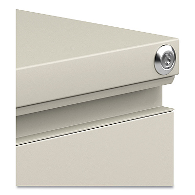 Alera File Pedestal with Full-Length Pull, Left or Right, 2 Legal/Letter-Size File Drawers, Putty, 14.96" x 19.29" x 27.75" (ALEPBFFPY)