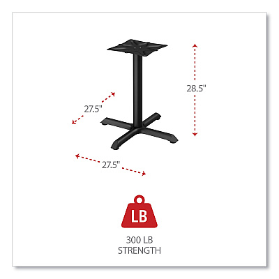 Alera Hospitality Series Single-Column Bases, 27.5" Diameter, 28.5"h, 300 lb Cap, Steel, Black (ALETBH283B)