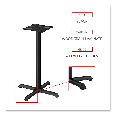 Alera Hospitality Series Single-Column Bases, 27.5" Diameter x 40.38"h, 300 lb Cap, Steel, Black (ALETBH423B)
