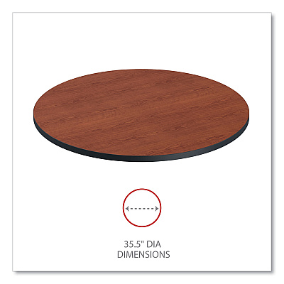 Alera Reversible Laminate Table Top, Round, 35.5" Diameter, Medium Cherry/Mahogany (ALETTRD36CM)
