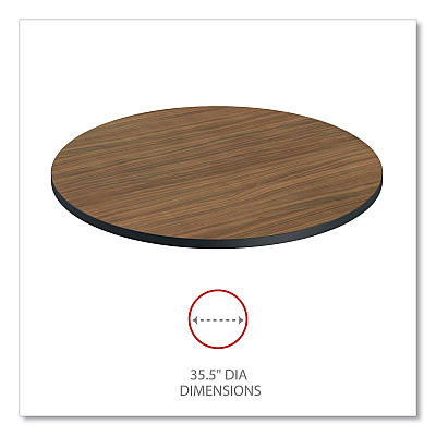 Alera Reversible Laminate Table Top, Round, 35.5" Diameter, Espresso/Walnut (ALETTRD36EW)