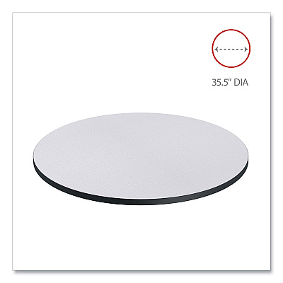 Alera Reversible Laminate Table Top, Round, 35.5" Diameter, White/Gray (ALETTRD36WG)