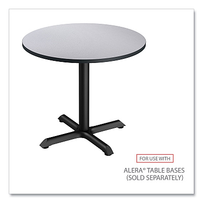 Alera Reversible Laminate Table Top, Round, 35.5" Diameter, White/Gray (ALETTRD36WG)