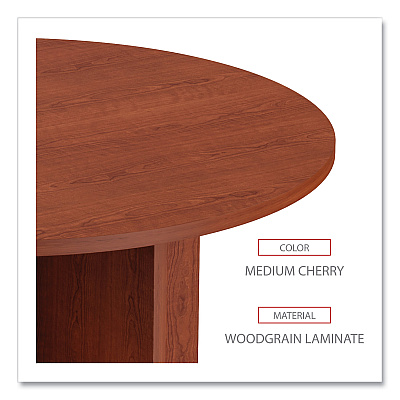 Alera Valencia Round Conference Table with Legs, 42" Diameter x 29.5h, Medium Cherry (ALEVA7142MC)