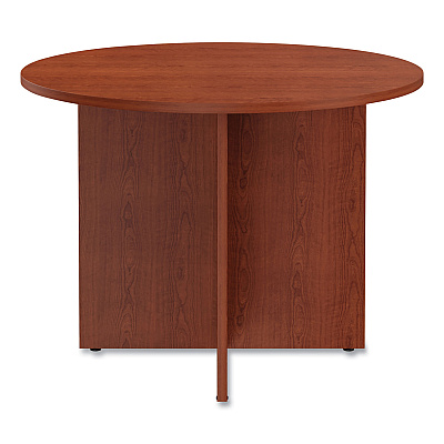 Alera Valencia Round Conference Table with Legs, 42" Diameter x 29.5h, Medium Cherry (ALEVA7142MC)