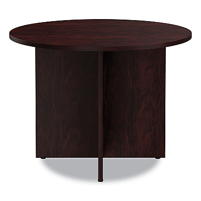 Alera Valencia Round Conference Table with Legs, 42" Diameter x 29.5h, Mahogany (ALEVA7142MY)