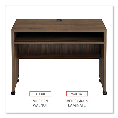 Alera Valencia Series Mobile Workstation Desk, 41.38" x 23.63" x 30", Modern Walnut (ALEVA204224WA)