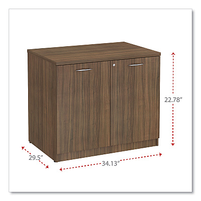 Alera Valencia Series Storage Cabinet, 34.3w x 22.78d x 29.5h, Modern Walnut (ALEVA613622WA)