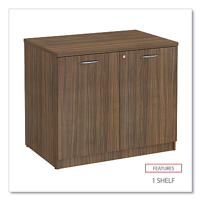 Alera Valencia Series Storage Cabinet, 34.3w x 22.78d x 29.5h, Modern Walnut (ALEVA613622WA)