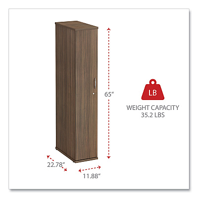 Alera Valencia Series Wardrobe, 11.88w x 22.78d x 65h, Modern Walnut (ALEVA621224WA)