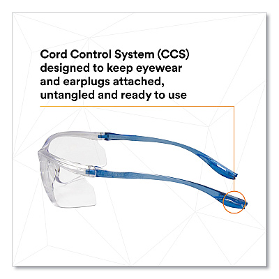 3M Virtua Sport CCS Protective Eyewear, Blue Plastic Frame, Clear Polycarbonate Lens (MMM1179600000)