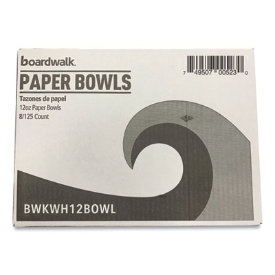 Boardwalk Paper Dinnerware, Bowl, 12 oz, White, 1,000/Carton (BWKWH12BOWL)