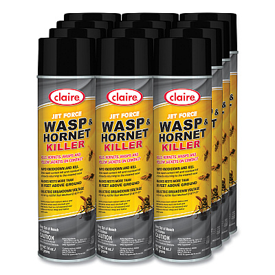 Claire Jet Force Wasp & Hornet Killer, 14 oz Aerosol Spray, 12/Carton (CGC005)