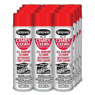 Sprayway Crazy Clean All Purpose Cleaner, Floral Scent, 19 oz Aerosol Spray, Dozen (CGC031)