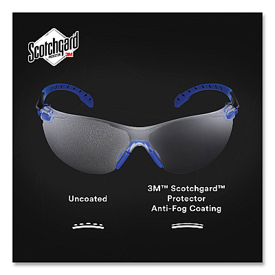 3M Solus 1000 Series Safety Glasses, Blue Plastic Frame, Clear Polycarbonate Lens (MMMS1101SGAF)