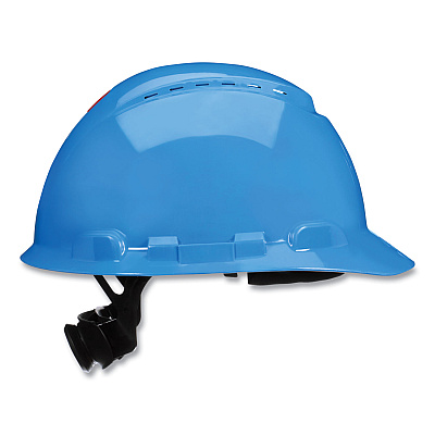 3M SecureFit H-Series Hard Hats, H-700 Vented Cap with UV Indicator, 4-Point Pressure Diffusion Ratchet Suspension, Blue (MMMH703SFVUV)
