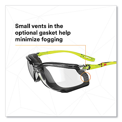 3M Solus CCS Series Protective Eyewear, Green Plastic Frame, Clear Polycarbonate Lens (MMMSCCS01SGAFGR)
