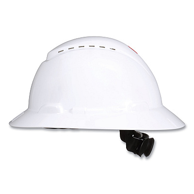 3M SecureFit H-Series Hard Hats, H-800 Vented Hat with UV Indicator, 4-Point Pressure Diffusion Ratchet Suspension, White (MMMH801SFVUV)