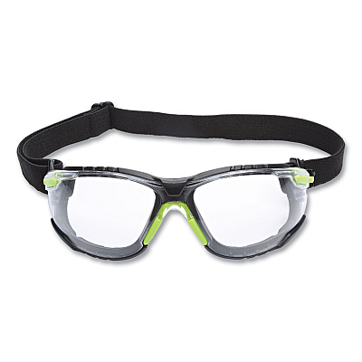 3M Solus 1000-Series Safety Glasses, Green Plastic Frame, Clear Polycarbonate Lens (MMMS1201SGAFKT)