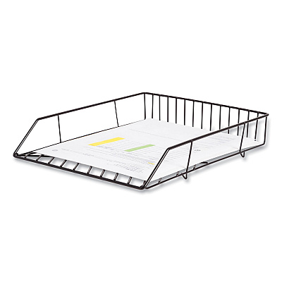U Brands Vena Paper Tray, 1 Section, Holds 11" x 8.5" Sheets, 10.04 x 12.44 x 2.01, Black (UBR3840U0312)