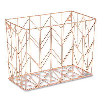 U Brands Letter-Size Desktop Fashion Filing Set, Rose Gold, (1) Rack, (3) Hanging Folders, (3) File Folders, (2) Trays,(1) Mail Sorter (UBR2104U0001)