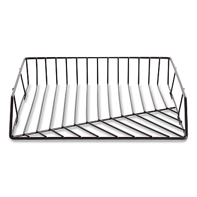 U Brands Vena Paper Tray, 1 Section, Holds 11" x 8.5" Sheets, 10.04 x 12.44 x 2.01, Black (UBR3840U0312)