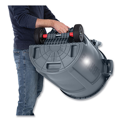 Rubbermaid Commercial Vented Wheeled BRUTE Container, 32 gal, Plastic, Gray (RCP2179403)