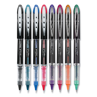 uniball VISION ELITE Hybrid Gel Pen, Stick, Fine 0.5 mm, Assorted Ink and Barrel Colors (UBC58092PP)