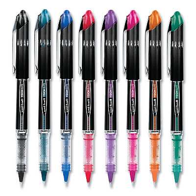 uniball VISION ELITE Hybrid Gel Pen, Stick, Fine 0.5 mm, Assorted Ink and Barrel Colors (UBC58092PP)
