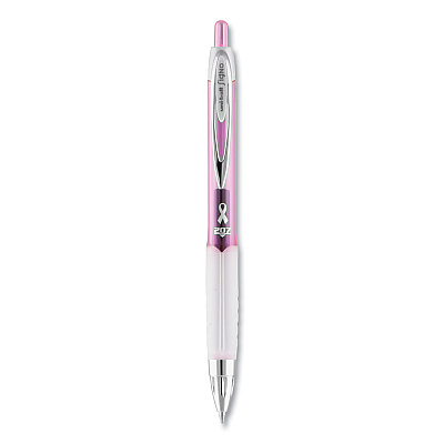 uniball 207 Office Pack Gel Pen, Retractable, Medium 0.7 mm, Black Ink, Pink/Translucent White Barrel, 36/Pack (UBC2003896)