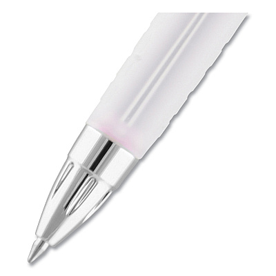 uniball 207 Office Pack Gel Pen, Retractable, Medium 0.7 mm, Black Ink, Pink/Translucent White Barrel, 36/Pack (UBC2003896)