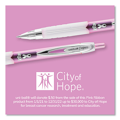 uniball 207 Office Pack Gel Pen, Retractable, Medium 0.7 mm, Black Ink, Pink/Translucent White Barrel, 36/Pack (UBC2003896)