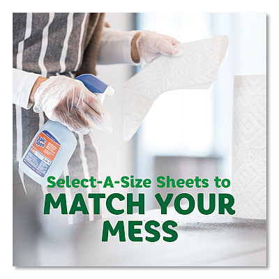 Bounty Select-a-Size Kitchen Roll Paper Towels, 2-Ply, 5.9 x 11, White, 90 Sheets/Double Roll, 12 Rolls/Carton (PGC08664)