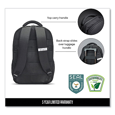 Solo Re:Define Laptop Backpack, 15.6, 12.25 x 5.75 x 18.75, Black (USLUBN7084)