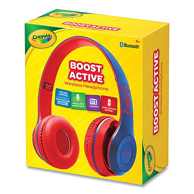Crayola Boost Active Wireless Headphones, Blue/Red (MIGCHPBT348B)