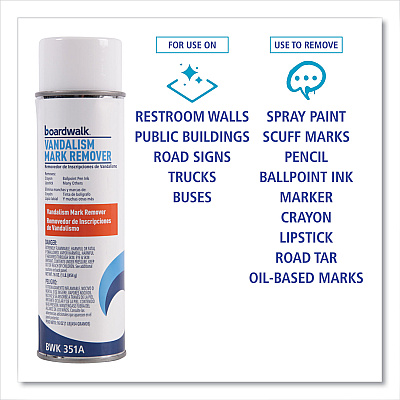 Boardwalk Vandalism Mark Remover, 16 oz Aerosol Spray, 12/Carton (BWK351ACT)