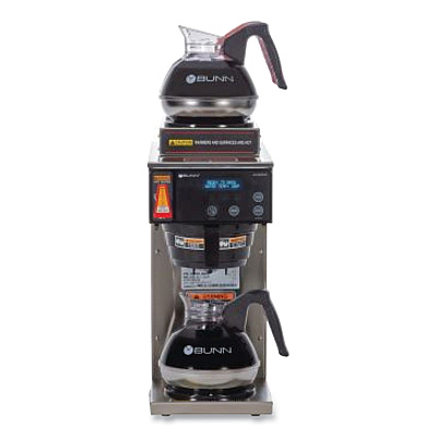 BUNN AXIOM DV-3 12-Cup Dual-Voltage Coffee Brewer with 3 Warmers, Silver/Black (BUN387000008)