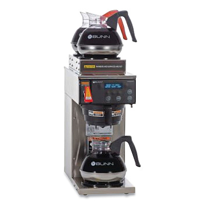 BUNN AXIOM DV-3 12-Cup Dual-Voltage Coffee Brewer with 3 Warmers, Silver/Black (BUN387000008)