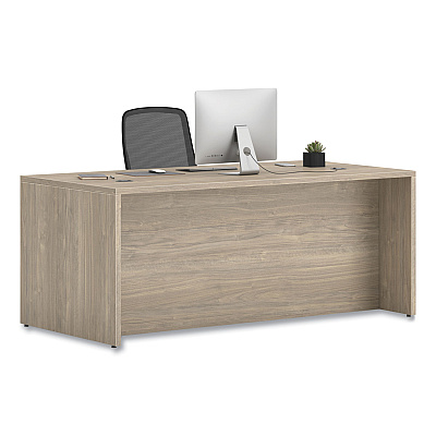 HON 10500 Series Double Full-Height Pedestal Desk, Left: Box/Box/File, Right: File/File, 72" x 36" x 29.5", Kingswood Walnut (HON105890LKI1)