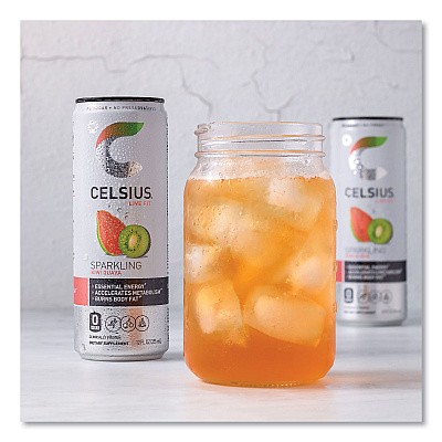 Celsius Live Fit Variety Pack, Kiwi Guava and Orange, 12 oz Can, 24/Carton (GRR22002166)